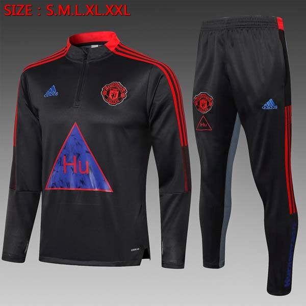 Enfant Survetement Manchester United 2022 Noir Rouge